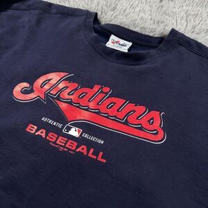 Vintage Majestic Sweatshirt Extra Large Cleveland Indians Center Pullover Mens